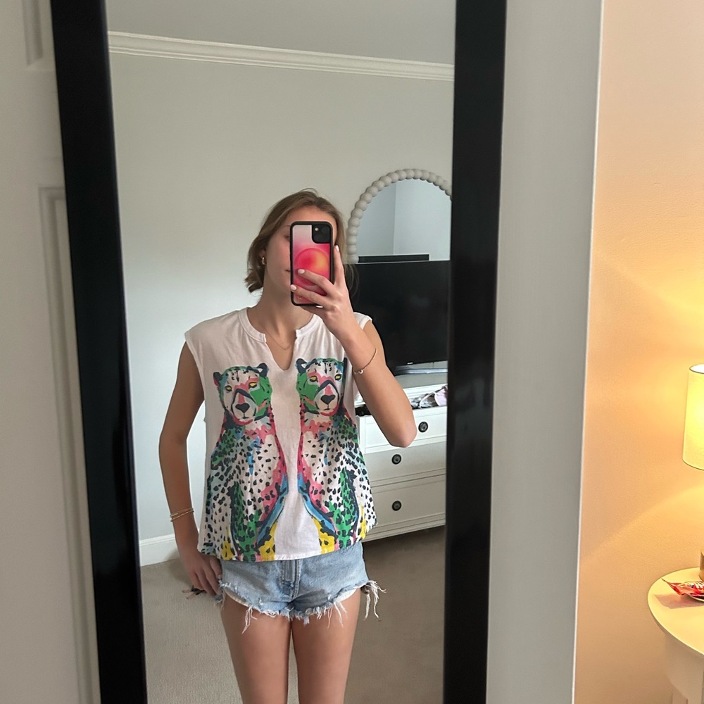 Anthropologie chaser cheetah top